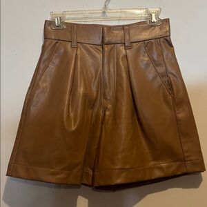 Abercrombie & Fitch Brown Vegan Leather Shorts size XS